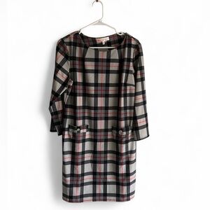 NWOT Jude Connally Sabine Plaid Mini Dress with Pockets and Buttons